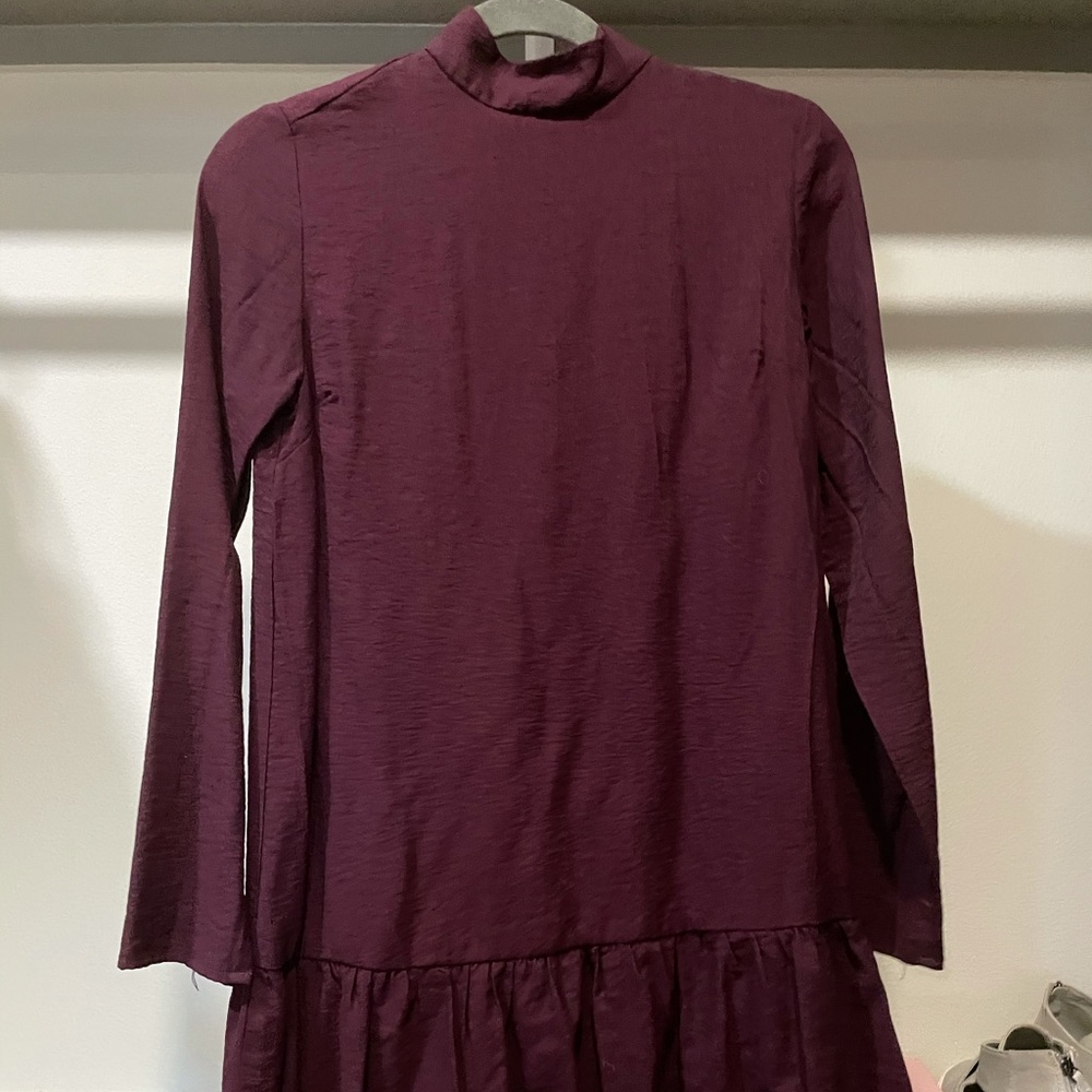 Lucca mini dress purple long sleeve babydoll